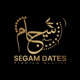 segam logo for sustainable agriculture, text is premium quality, segam written in arabic and english.